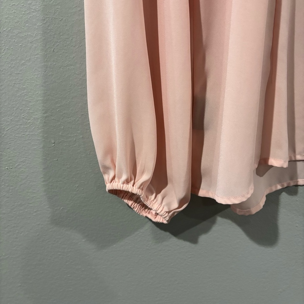 Worthington Light Pink Lace-Up Blouse - Picture 11 of 16